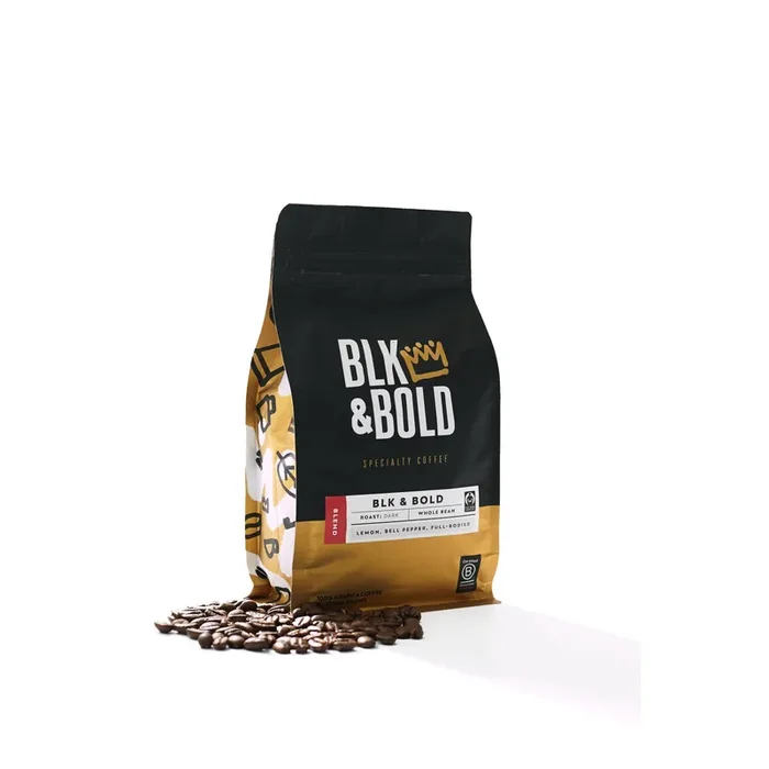 Blk & Bold Coffee Blend, Dark Roast, Whole Bean – 12 oz