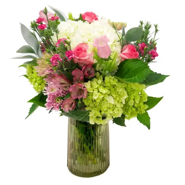 Bloom Haus Large Floral Arrangement – Green / White / Pink