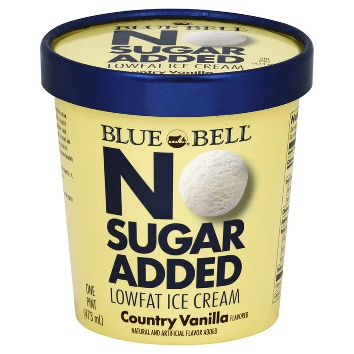Blue Bell Country Vanilla Ice Cream No Sugar Added