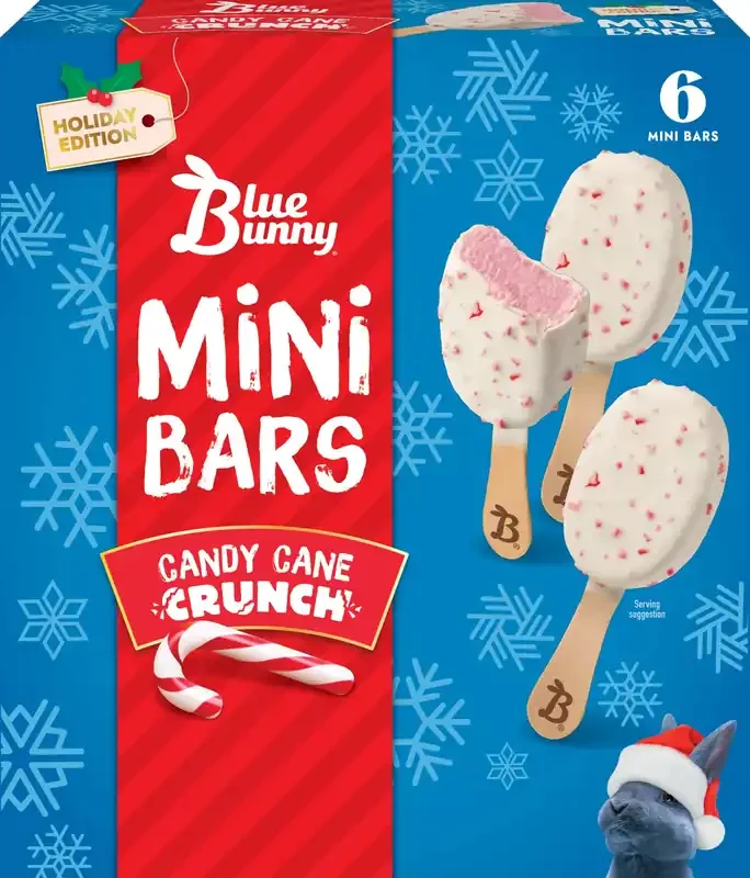 Blue Bunny Candy Cane Crunch Mini Bars