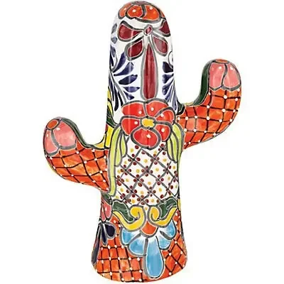 Blue Orange Pottery Talavera Cactus