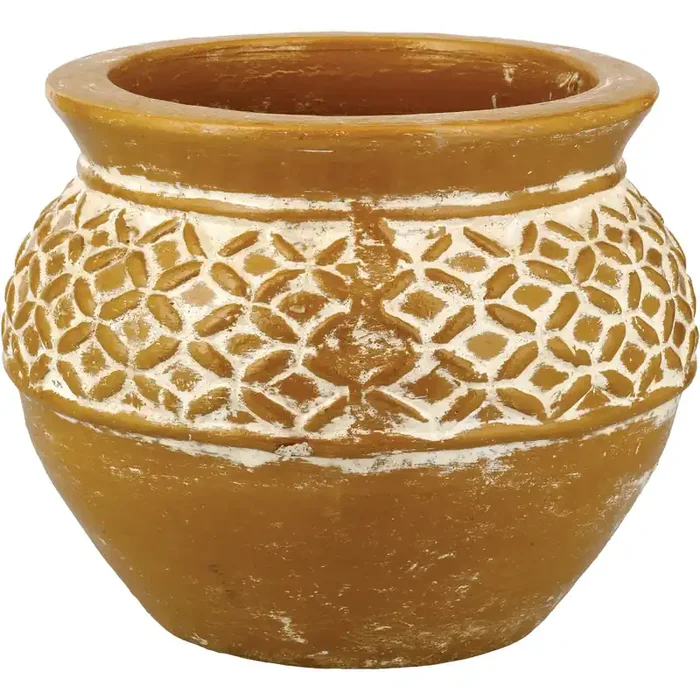 Blue Orange Pottery Tejida Clay Planter – Terracotta