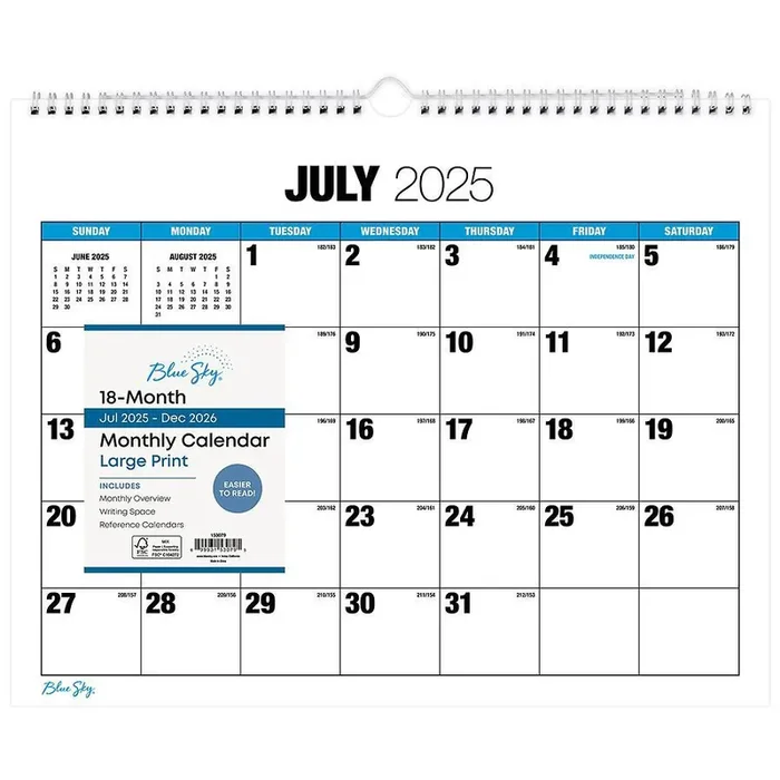 Blue Sky 18-Month Wall Calendar