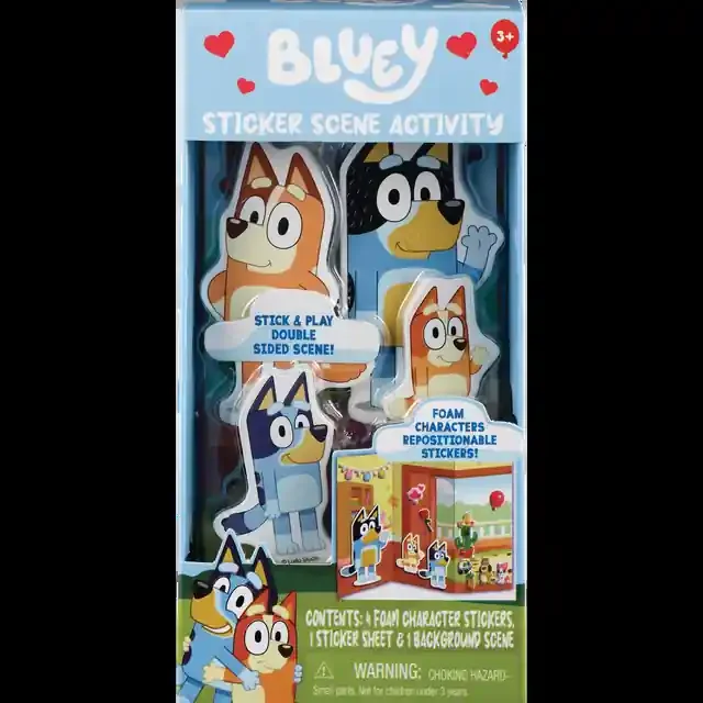 BLUEY 3D Pom Pom Sticker Set