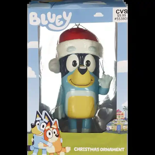 Bluey Dad Wearing Santa Stocking Hat Ornament
