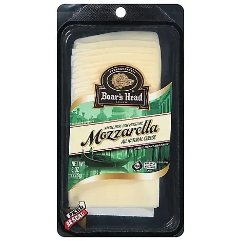 Boars Head Mozzarella Cheese Pre-sliced – 8 OZ