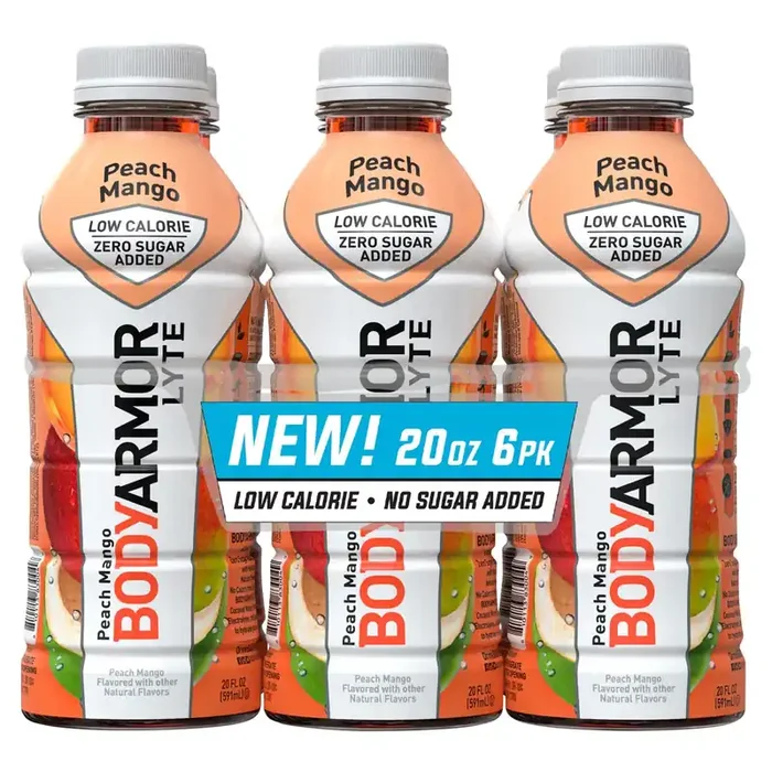 BODYARMOR Lyte Peach Mango Bottles- 6 ct