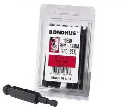 Bondhus 10899 Ball Power Bits Set 9 2Mm-12Mm, Price/EA