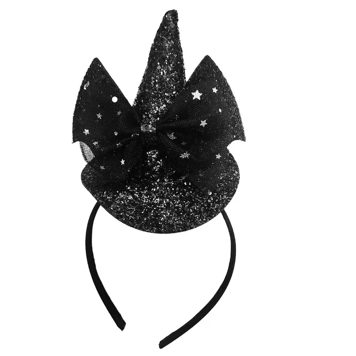 Boo Halloween Glitter Bat Wing & Witch Hat Headband