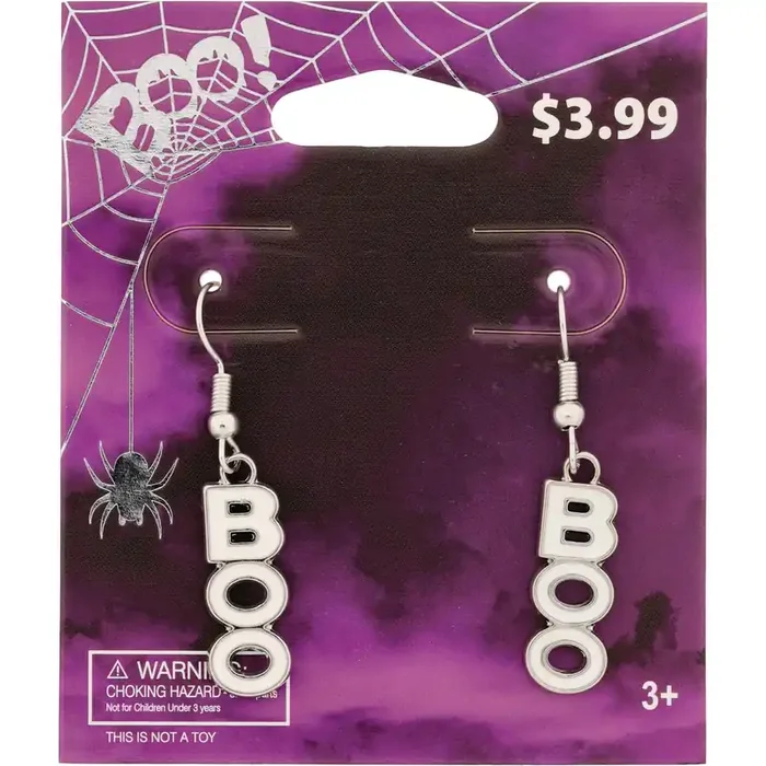 Boo! Vertical Boo Earrings