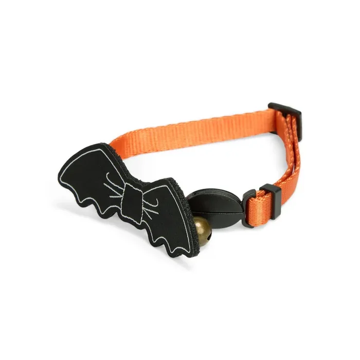 Bootique Bat Orange Breakaway Cat Collar, Small