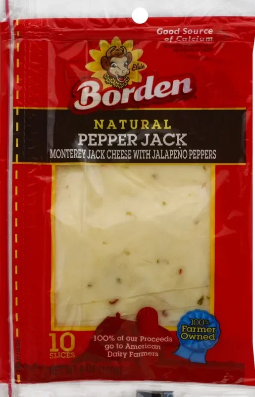 Borden Natural Pepper Jack Slice – 6 oz