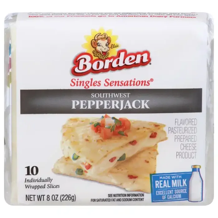 Borden Singles Sensations Southwest Pepperjack Cheese Slices 10 ea