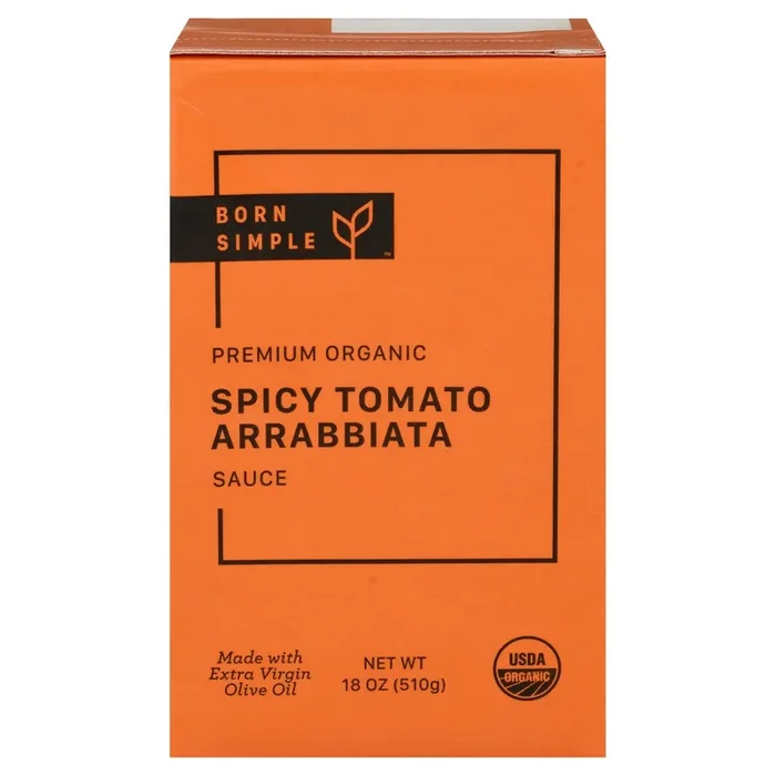 Born Simple Premium Organic Spicy Tomato Arrabbiata Sauce 18 oz