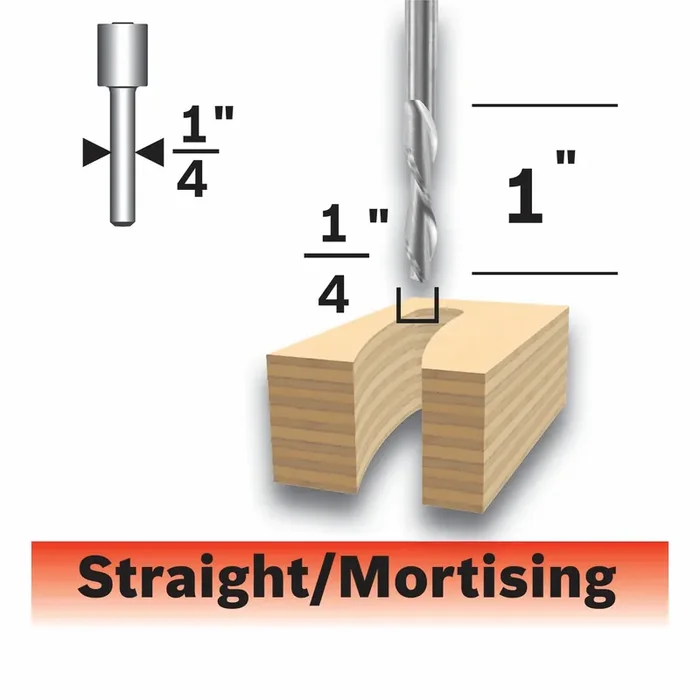 Bosch 1/4-in Solid carbide Downcut spiral Router Bit