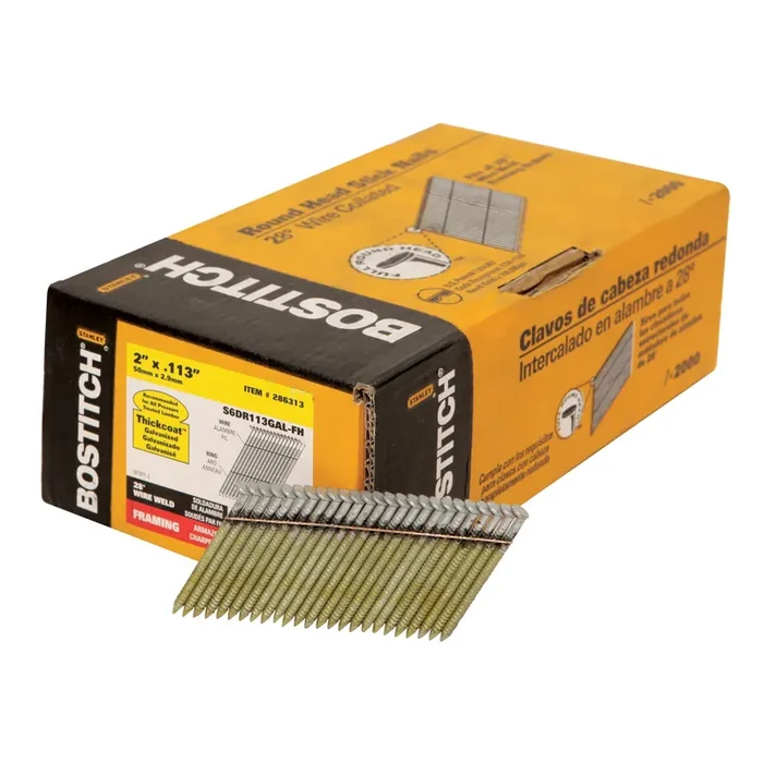 Bostitch 2-in x 0.113-in 28 -Degree 9d Galvanized Smooth Shank Collated Framing nails ( 2000 -Per Box )