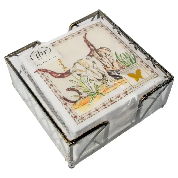 Boston International Western Icons Cocktail Napkin Caddy Set