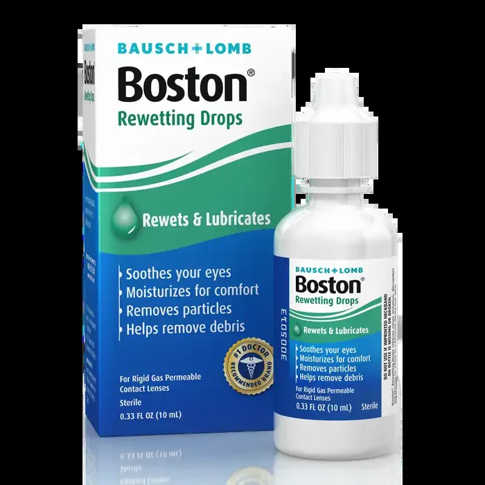 Boston Rewetting Drops for Rigid Gas Permeable Contact Lenses – from Bausch + Lomb, 0.34 fl oz (10 mL)