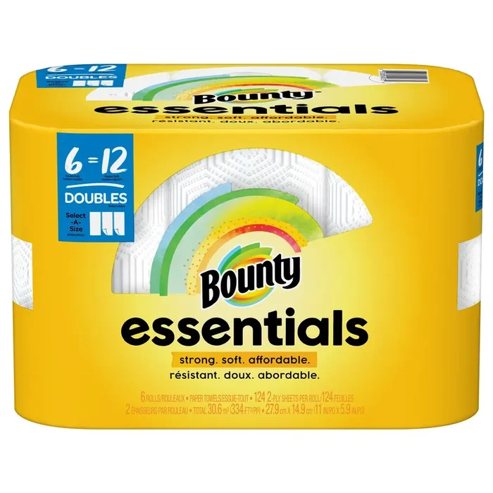 Bounty Essentials Paper Towel Select A Size 6 Double Roll