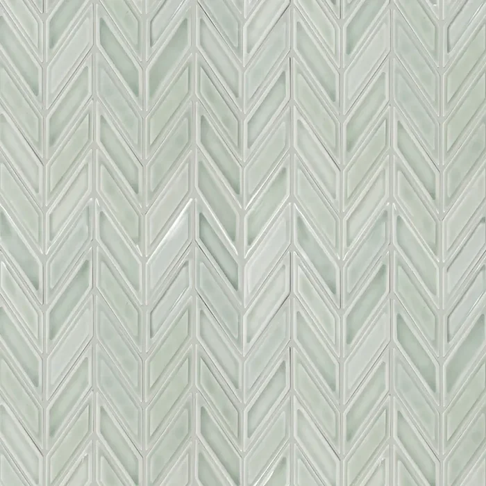 Boutique Portofino Sage Green 11-in x 12-in Glazed Ceramic Chevron Mosaic Wall Tile ( 0.957-sq ft Piece )