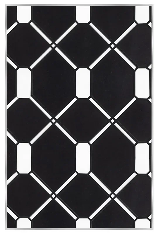 Boutique Stone Twilight Terrace Black and White 13-in x 14-in Polished Natural stone Patterned Hexagon Mosaic Floor and Wall Tile ( 0.943-sq ft Piece )