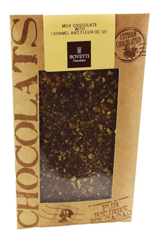 Bovetti Milk Chocolate Bar with Caramel and Salt