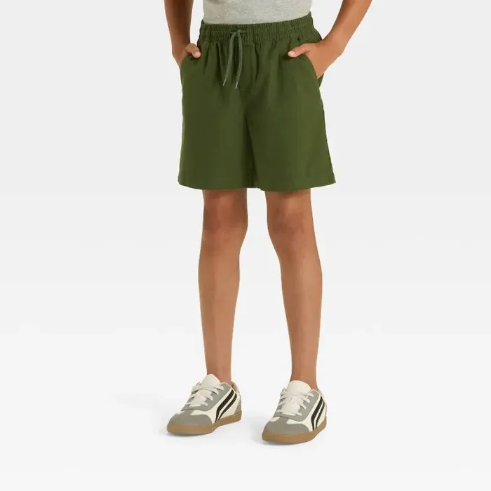 Boys‘ Cotton-Blend Pull-On Shorts – art class™ Dark Green S