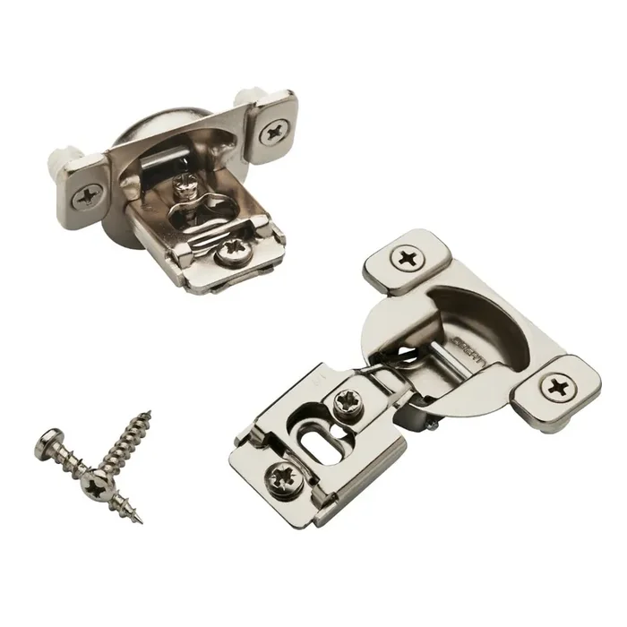 Brainerd 105.0-Degree 1/2-in Overlay Overlay Concealed Nickel Plated Cabinet Hinge , 2 -Pieces)