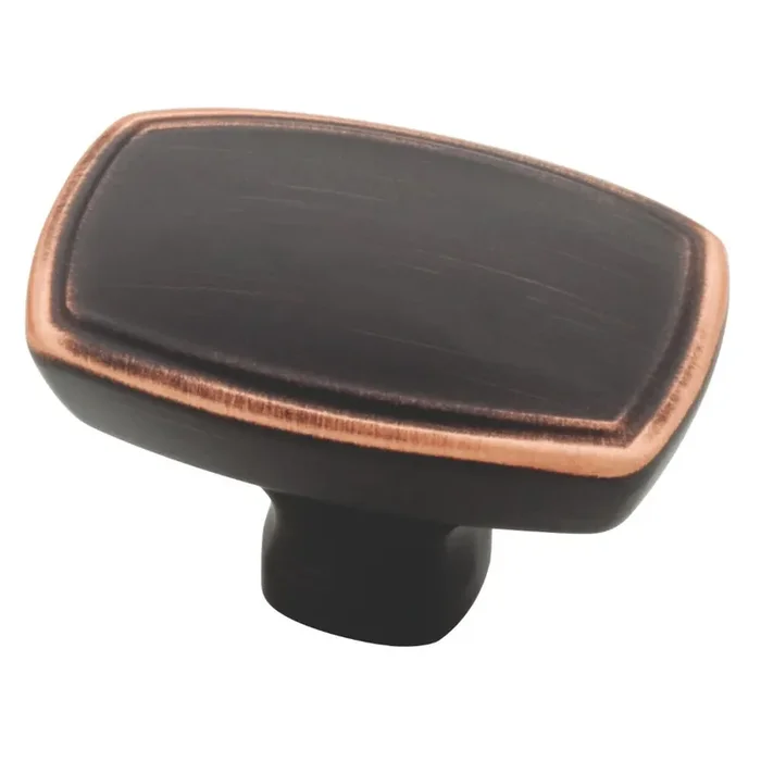Brainerd Ashtyn 1-1/2-in Bronze with Copper Highlights Rectangular Traditional Cabinet Knob