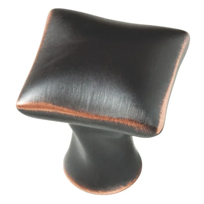 Brainerd Twisted 1-4/5-in Bronze with Copper Highlights Square Traditional Cabinet Knob