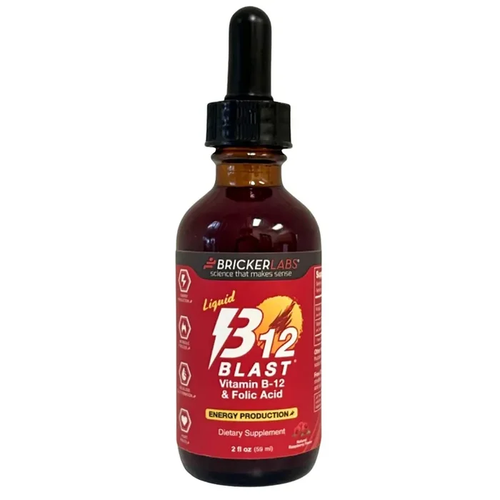 Bricker Labs B-12 Blast Vitamin B12 & Folic Acid Supplement – Raspberry
