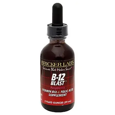 Bricker Labs B-12 Blast Vitamin B12 & Folic Acid Supplement, Raspberry