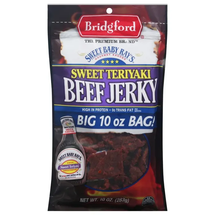 Bridgford Jerky Sweet Baby Rays Teriyaki – 10 oz