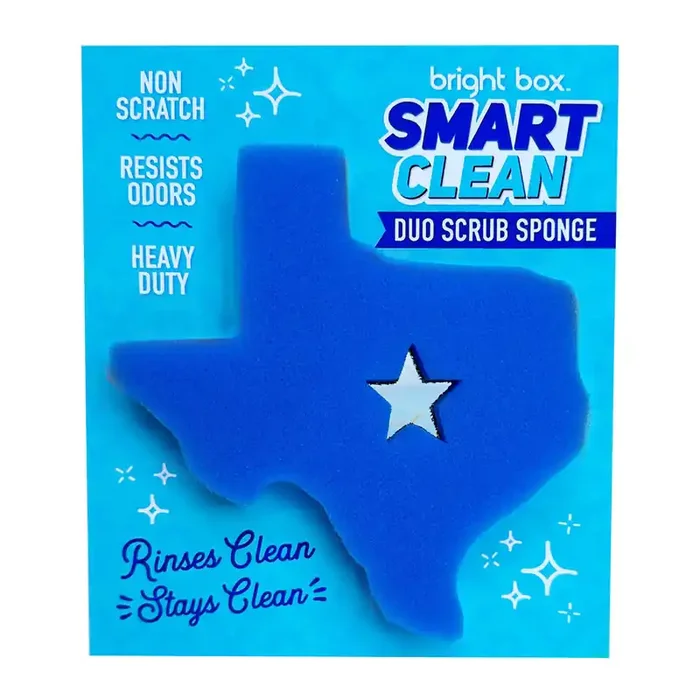 Bright Box Smart Clean Texas Duo Scrub Sponge – Blue