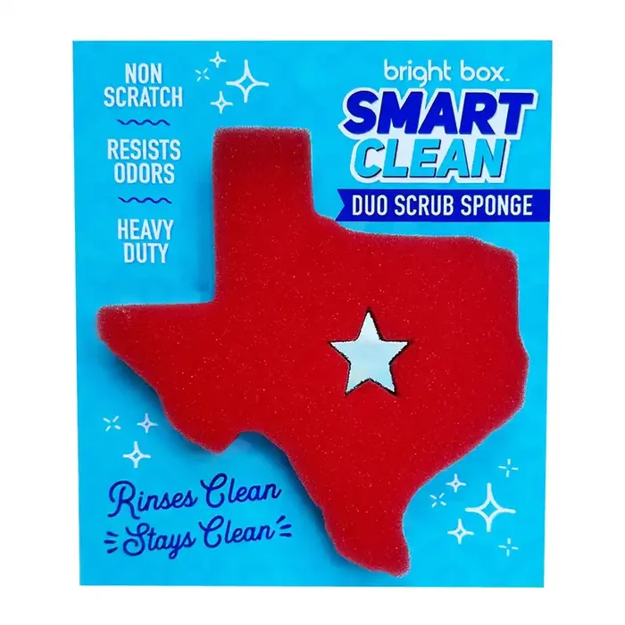 Bright Box Smart Clean Texas Duo Scrub Sponge – Red