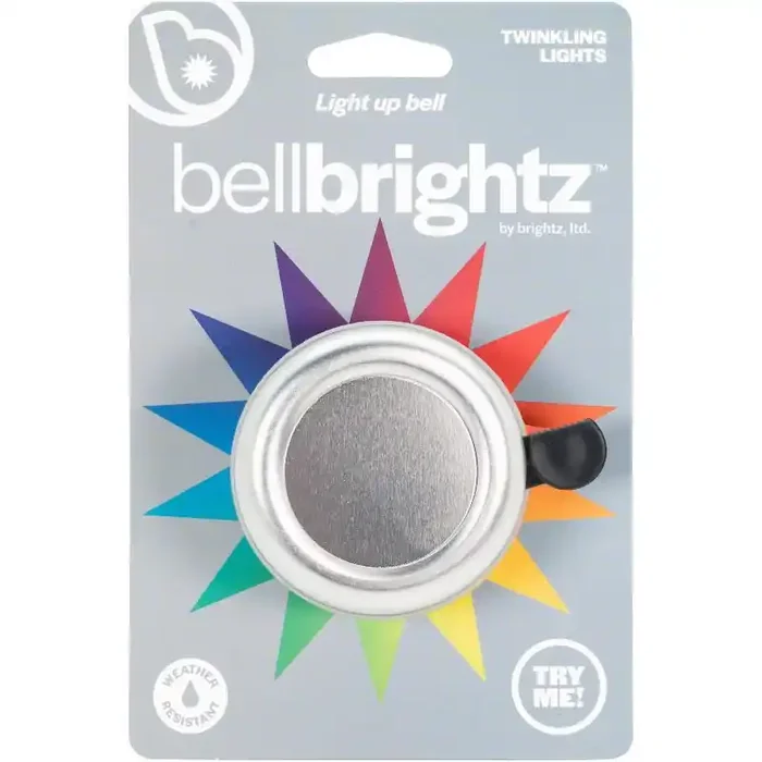 Brightz LED Bicycle Bell – Silver Iron & Plastic, Hardware Mounted