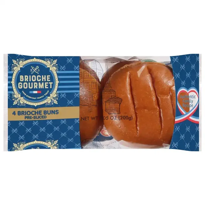 Brioche Gourmet Pre-Sliced Brioche Buns 4 ea