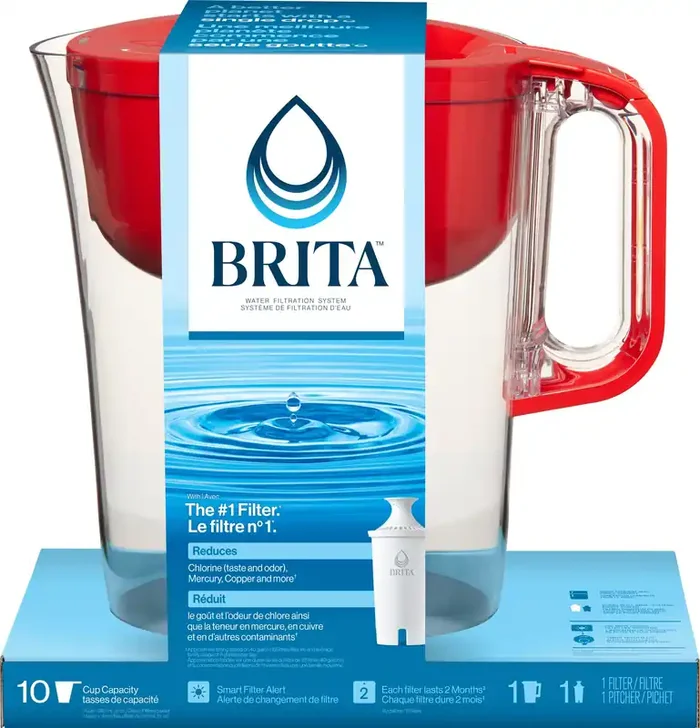 Brita Huron Pitcher, Fiery Red