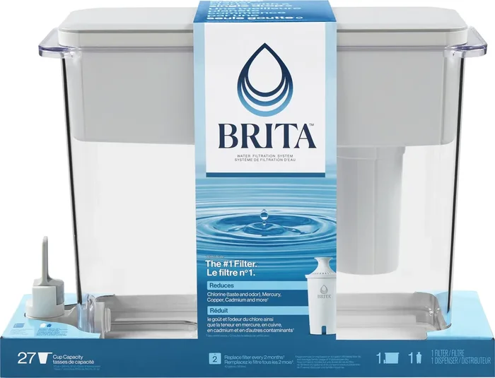 Brita™ Extra Large 27 Cup Filtered Water Dispenser with 1 Standard Filter, Made without BPA, UltraMax, Grey
