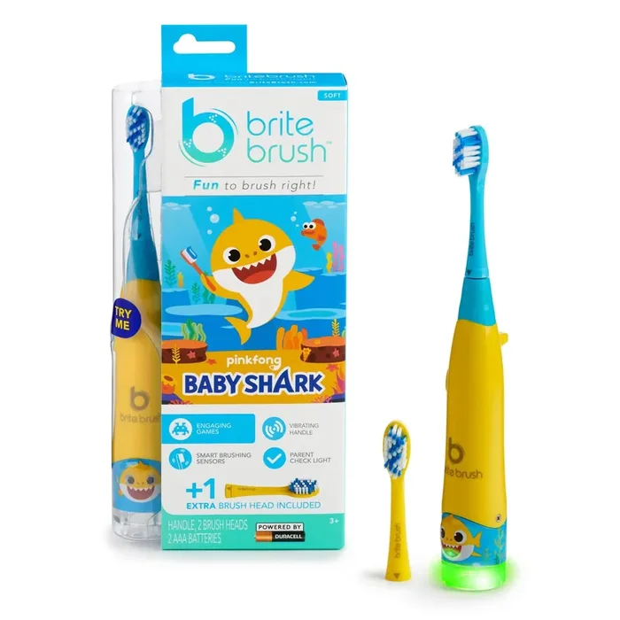 BriteBrush Interactive Smart Kids Toothbrush featuring Baby Shark