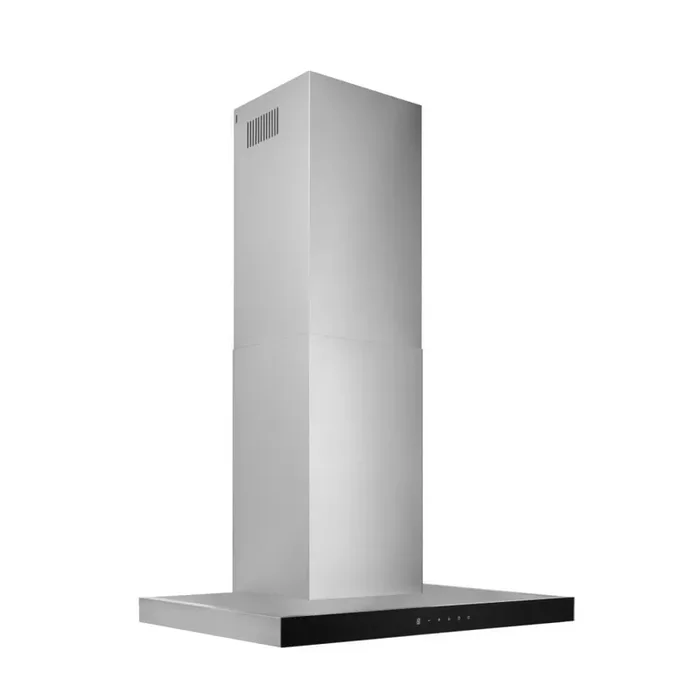 Broan 30 inch Convertible 450-CFM Stainless steel with black glass Wall-Mounted Range Hood with Charcoal Filter
