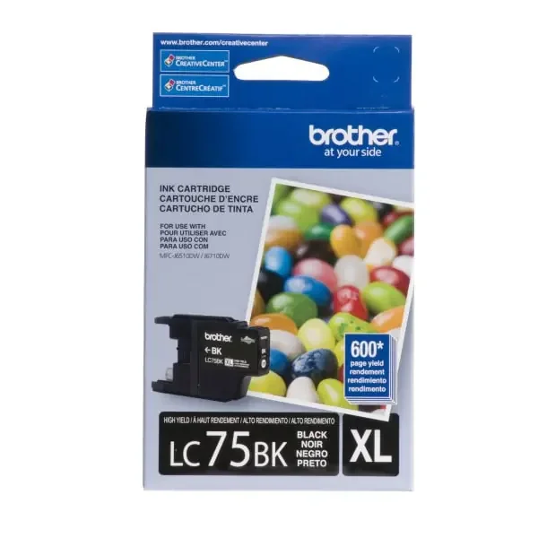 Brother Lc75Bk, High-Yield Black Ink Cartridge