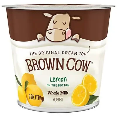 Brown Cow Cream Top Lemon on the Bottom Whole Milk Yogurt – 5.3 oz