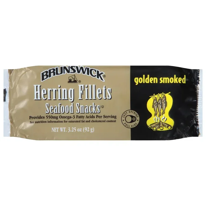 Brunswick Herring Fillets Golden Smoked Seafood Snacks 3.25 oz