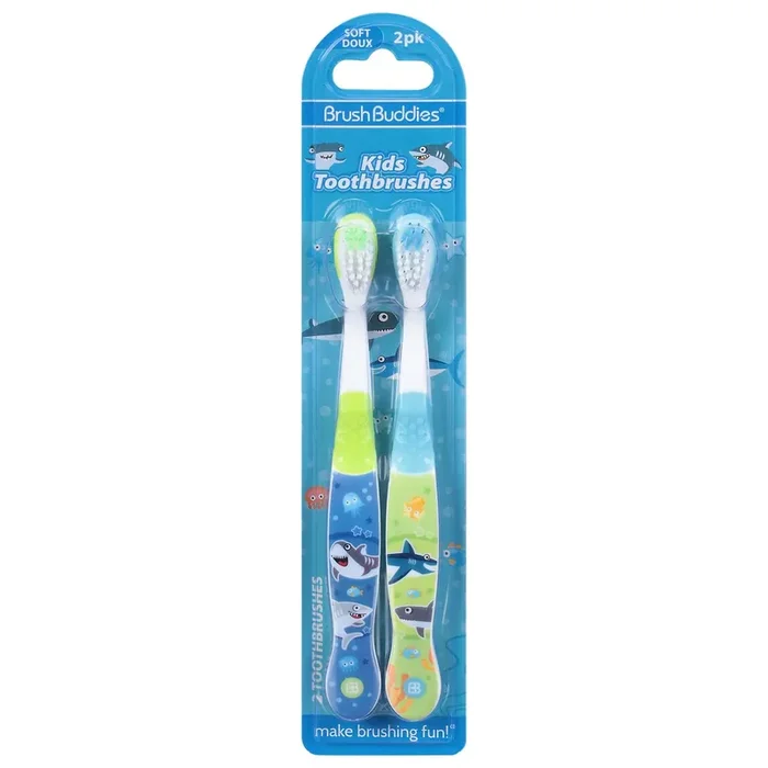 BrushBuddies Soft Kids Toothbrushes 2 ea
