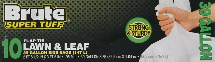 BRUTE Super Tuff 39 Gallon Size Lawn & Leaf Flap Tie Bags 10 ea