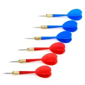 Brybelly 6 Pack Red & Blue Steel Tip Brass Dart Set