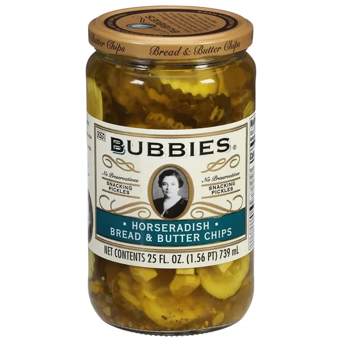 Bubbies Horseradish Bread & Butter Chips Pickles 25 fl oz
