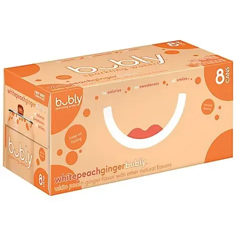 Bubly Sparkling Water White Peach Ginger – 8-12 Fl. Oz.