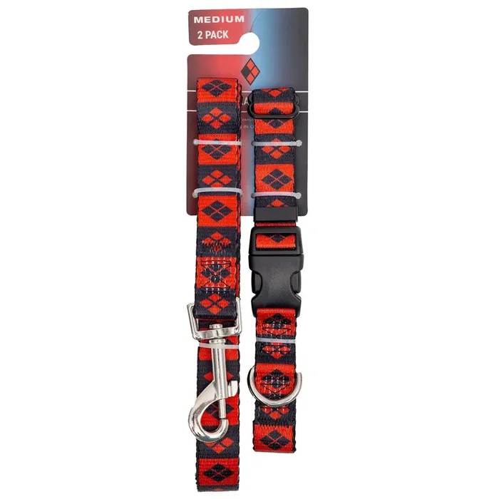 Buckle-Down Harley Quinn Dog Collar And Leash Set